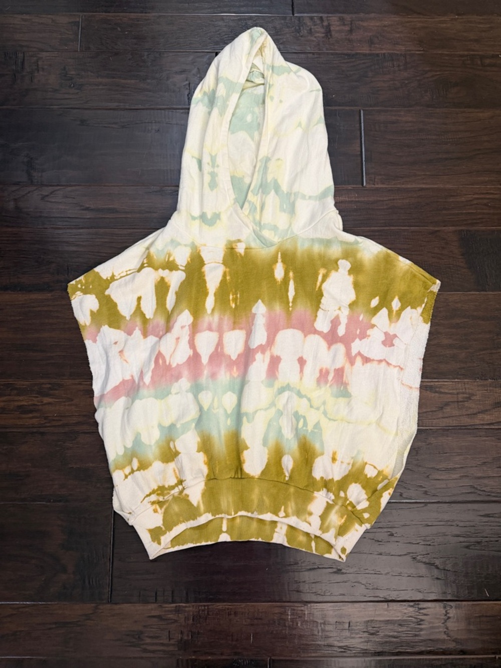 Boho Hoodie Young Fabulous & Broke Top Tie-Dye Women's Top - Olive, Pink & Mint